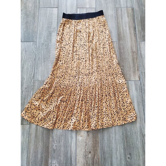 Code Mode Leopard Print Midi Pleated Skirt In Size Medium. EUC - Picture 1 of 3